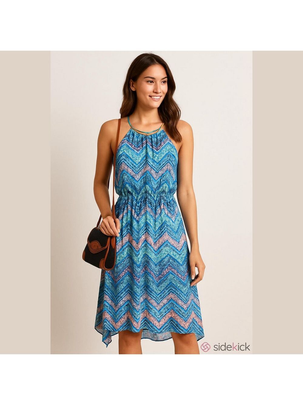 No Boundaries Blue and Pink Mini Dress